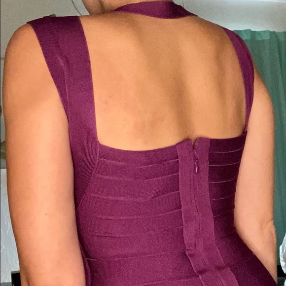 Herve Leger Royal Purple Iconic Body Con Dress - Picture 15 of 15